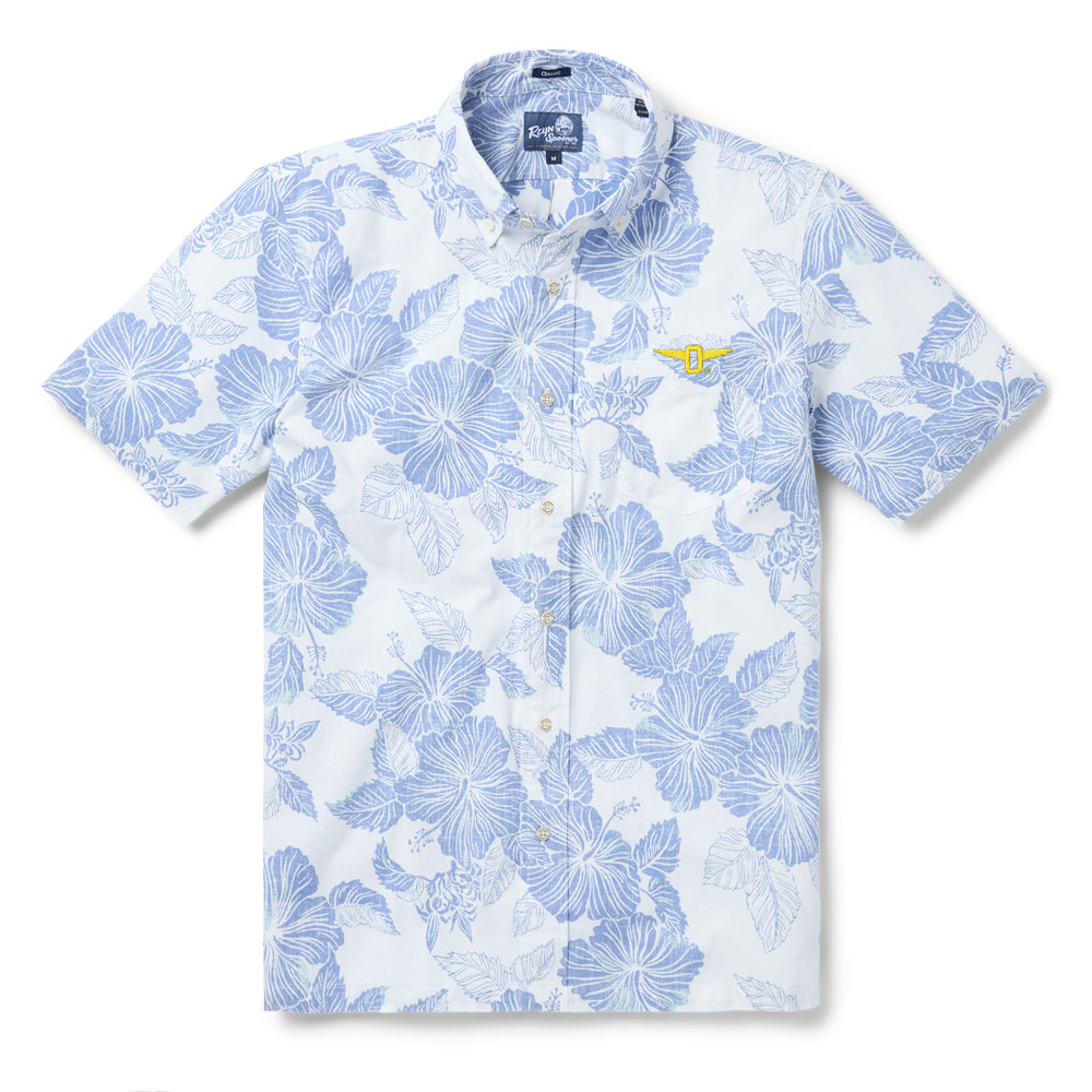 White Aloha Biscus CLASSIC BF Aloha Shirt