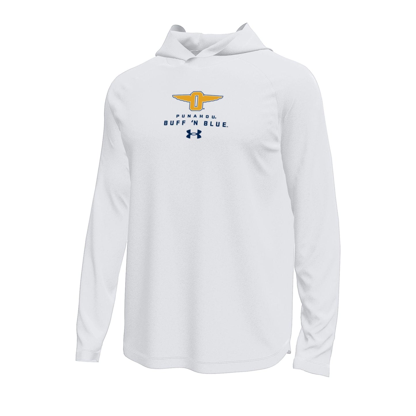 White Austin Hooded Tech Stretch L/S Tee