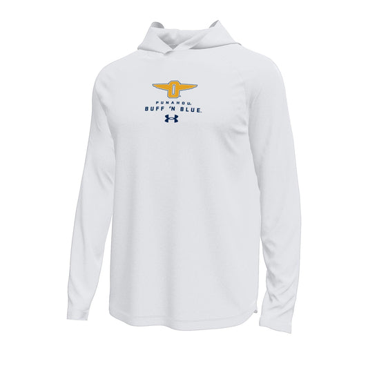 White Austin Hooded Tech Stretch L/S Tee