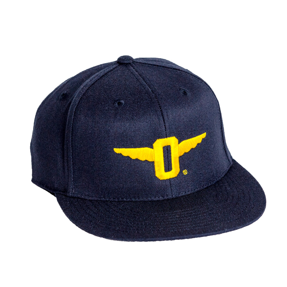 Navy Flat Brim w/Winged O & PUNAHOU