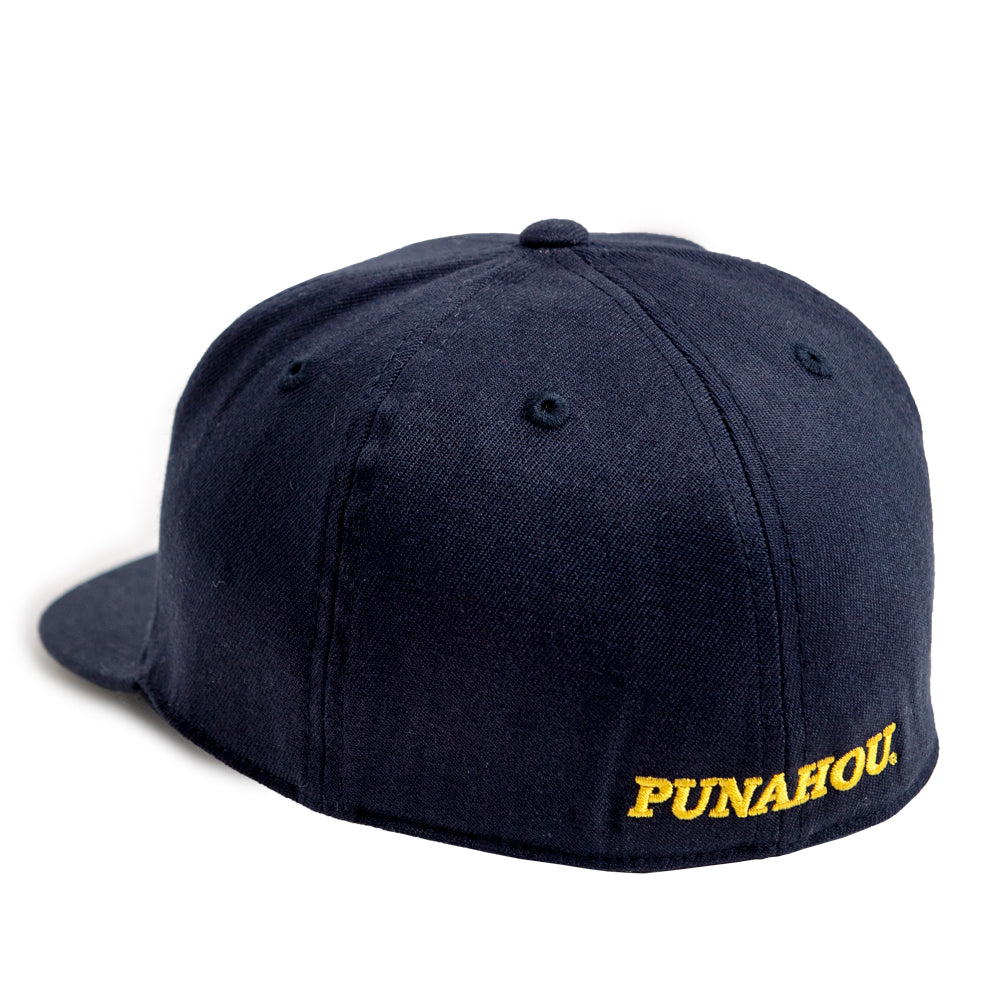 Navy Flat Brim w/Winged O & PUNAHOU